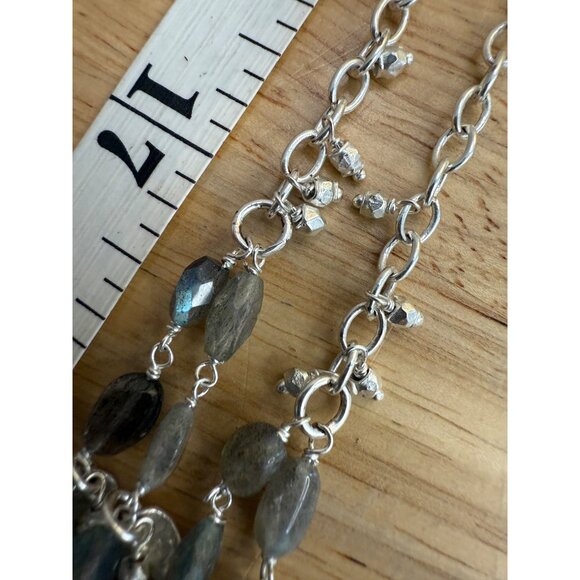 Stella & Dot Calypso Coin Statement Necklace With Hammered Silver Discs & Adjust - Picture 8 of 11